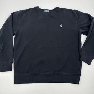 Polo Ralph Lauren Black Crewneck Sweatshirt Embroidered Pony‎ Logo Kids XL 18-20
